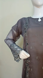 Self-Embroidered Chiffon Stitched 3-Piece Suit (TSEG4)