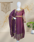 Embroidered Chiffon Stitched 3-Piece Suit (Mouve) – Tilla, Sequencing (FTM3MO)