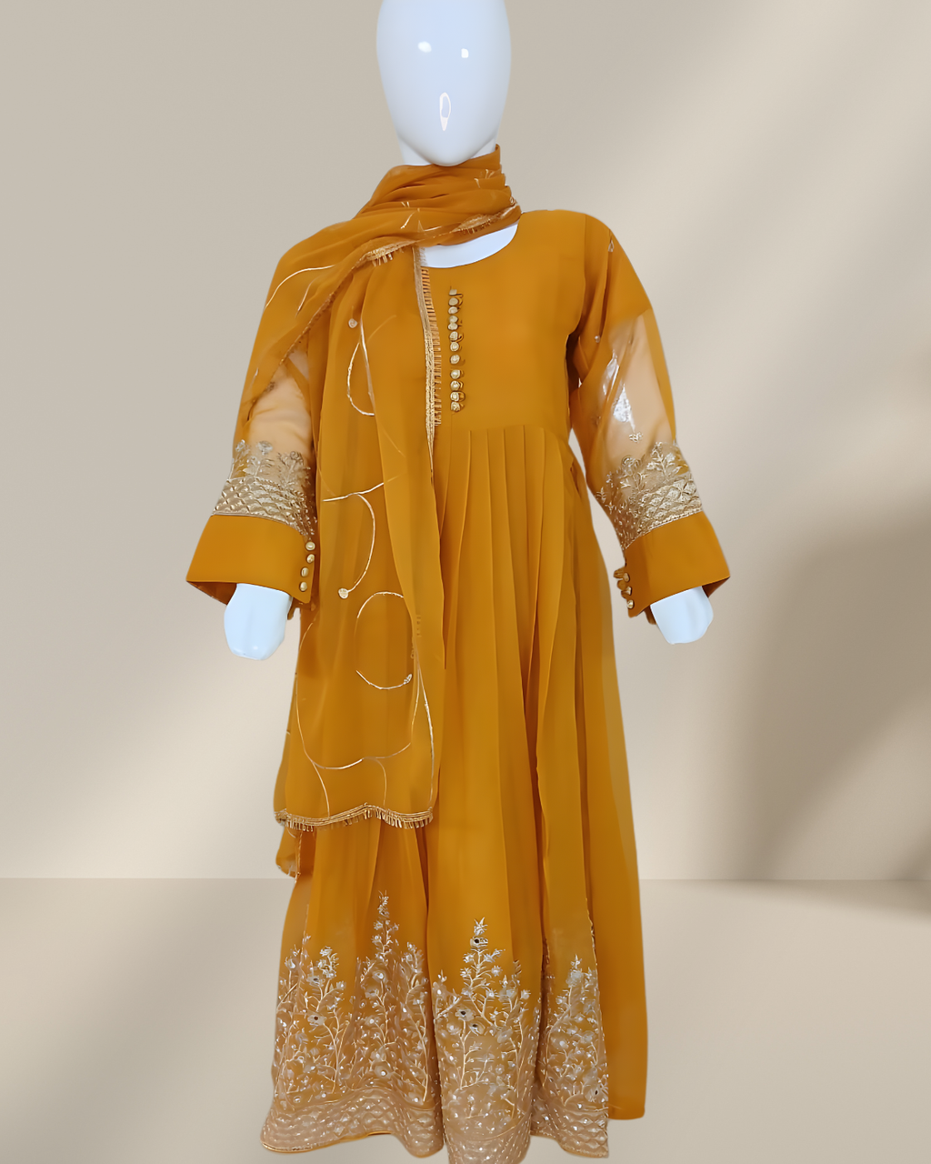 Embroidered Chiffon Stitched 3-Piece Suit (FTMM3)