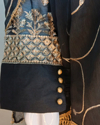 Embroidered Chiffon Stitched 3-Piece Suit Black (FTMB3)